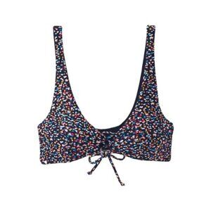 PrAna Ruby Beach Swim Bikini Top XLarge Alotta Dots UPF 50+ removable cups black